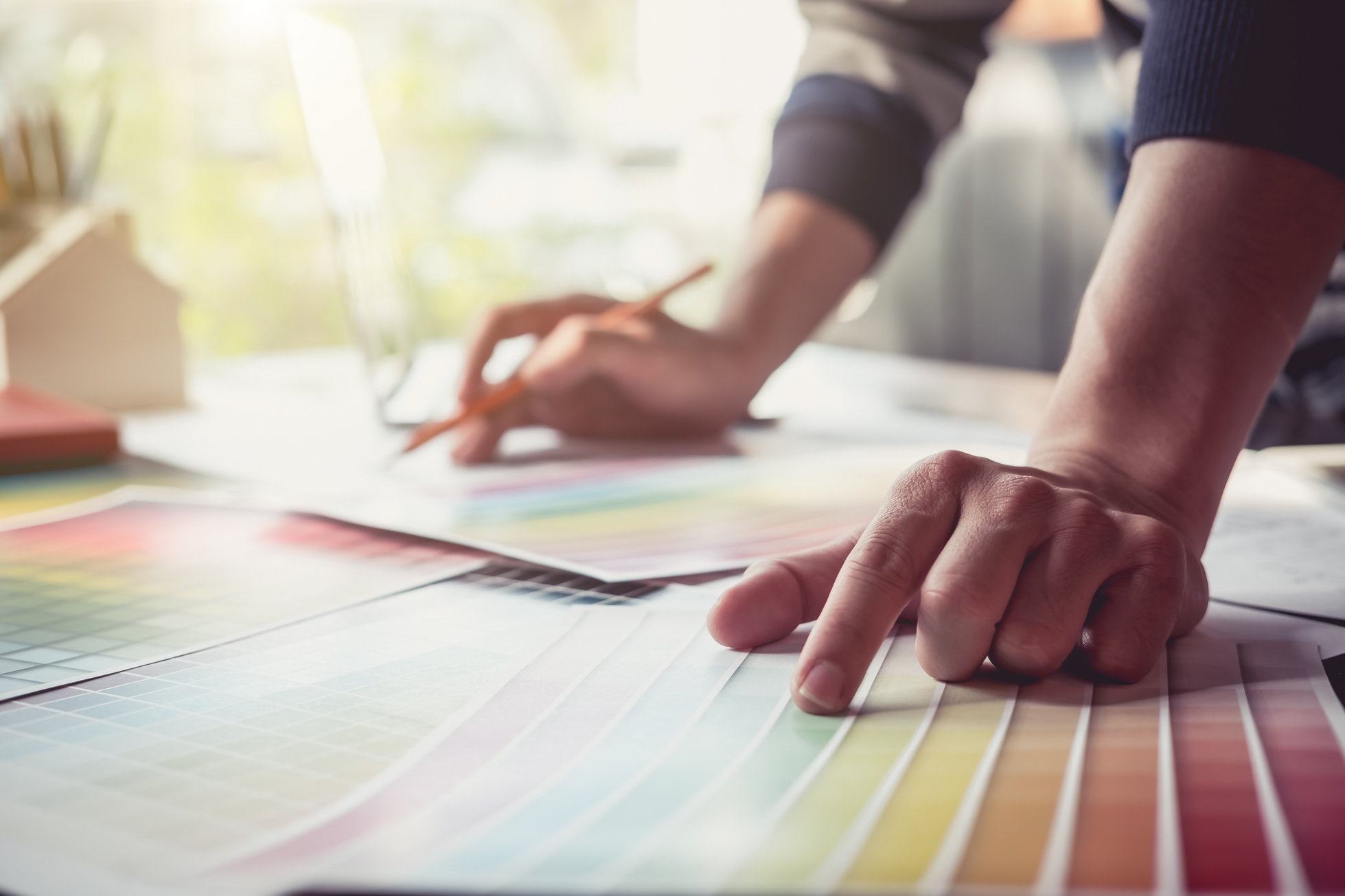 Close up Hands Male Graphic Designers